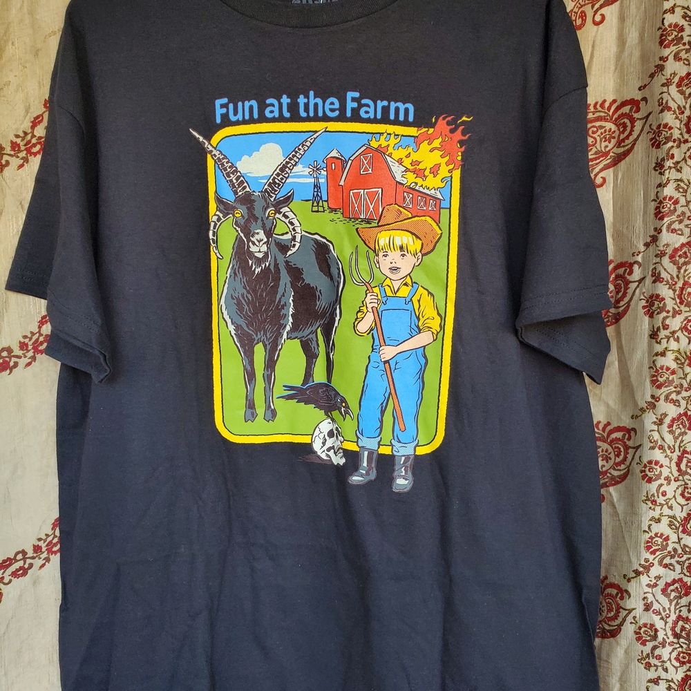 Steven Rhodes Fun at the Farm T-Shirt - Black Size Xl NWT